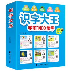 识字大王 &1400余字（2-6岁 学龄前儿童看图学拼音学汉字带音频） 点阵控笔练字帖 识字有声书
