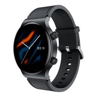 KUMI GT5 Pro 智能手表 1.32英寸 黑色锌合金喷沙电镀表壳 黑色硅胶表带（血压、血氧、ECG）