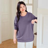 慕姗诗怡 大码女装2025新款秋装时尚解构分割空气层宽松圆领套头卫衣