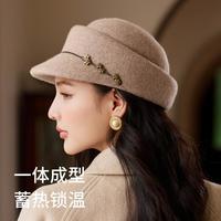 布塔 100%羊毛英伦骑士秋冬保暖2025新款帽子女时尚马术帽