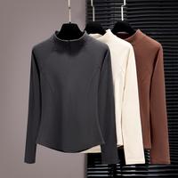 帕兰朵 2025新款拉链半高领打底衫女长袖设计感鱼骨内搭运动百搭显瘦