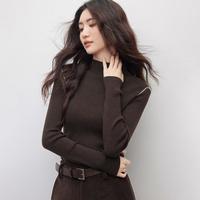 朗文斯汀 2025冬季新款撞色坎肩设计感长袖打底半高领针织衫