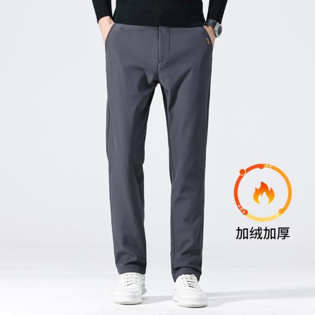 Esprit 高端休闲裤男士加绒加厚冬季新款宽松直筒弹力商务西裤男裤长裤子