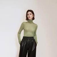 ochirly 秋装 软糯保暖高领100%羊毛面膜纱毛衣女