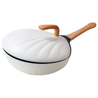 Cate Maker 卡特马克 维纳斯系列 GYL-WNS30CB 贝壳炒锅(30cm、不粘、铝合金、珍珠白)