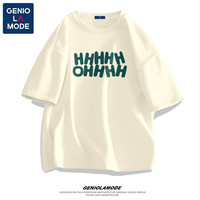 GENIOLAMODE 纯棉短袖t恤男夏季穿搭体恤青少年半袖情侣装男士潮
