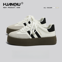 环球 爆款增高厚底鞋子小众秋季百搭德训鞋女鞋通勤百搭网红小白鞋