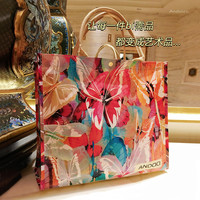 超火 网红蝴蝶大容量防水手提包旅行包单肩包女折叠购物袋