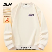 GLM 2025加绒加厚新款卫衣圆领上衣服男装青少年潮牌男生外套秋冬穿搭