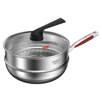 KÖBACH 康巴赫 KGD-C30W 炒锅(30cm、不粘、304不锈钢、蒸屉)