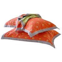 BALIX纯棉双层纱日式AB面枕巾亲肤透气 蜓栖小花-橘红 55*80cm一对装 】 红色