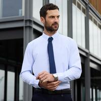 NAUTICA 男士格纹抗皱商务休闲长袖衬衫 NCZS010169