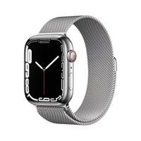 Apple 苹果 Watch Series 7 智能手表 41mm GPS+蜂窝版 银色不锈钢表壳 银色米兰尼斯表带(GPS、血氧、心率)