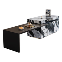 金牌厨柜岩板岛台餐桌一体旋转伸缩中导台轻奢高端电磁炉水槽厨房倒台 豪华旋转款1.4米