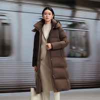 波司登 反季*五折*女长款轻简通勤连帽羽绒服B250244198