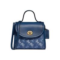 COACH 蔻驰 Coach Originals系列 女士马车图案印花旋锁顶部手柄手袋 3002 B4PUS 蓝色 小号