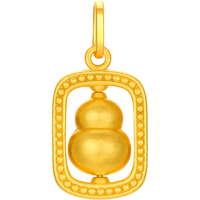 潮宏基小胖葫足金5D硬金黄金吊坠女挂坠葫芦 赠银链