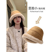 稻草人 帽子女秋冬季加绒加厚保暖毛绒渔夫帽时尚护耳包头盆帽 毛绒保暖 均码