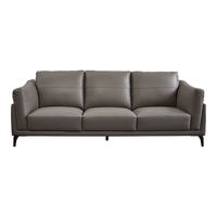 DeRUCCI 慕思 RCW1-088 轻奢牛皮沙发 三人位 轻奢灰