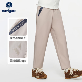 Navigare意大利小帆船童装儿童裤子男童加绒长裤中大童保暖冬装宝宝休闲裤 滑雪小子卡其 130