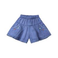 dave&bella 戴维贝拉 DBJ17228-2 女童短裤 牛仔蓝 100cm