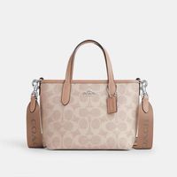 COACH City 15品牌徽标可拆卸肩带涂层帆布时尚托特包