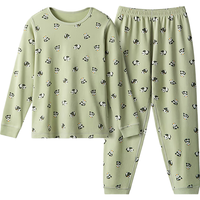 蕉内 520H动物主题超级市场儿童家居服男女童棉感睡衣大童宝宝春秋季 沼绿-熊猫 120