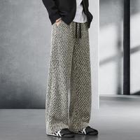 罗蒙 阔腿裤高级感磨毛裤子男秋冬时尚休闲裤男百搭男裤