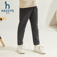 哈吉斯 品牌童装男童长裤秋新品透气舒适吸汗简约休闲百搭针织长裤 暗石灰 160