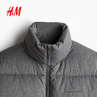 H&M 男装运动户外防风绗缝疏水立领保暖宽松面包服