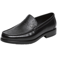 沙驰（SATCHI）男鞋 时尚鸵鸟纹男士皮鞋商务休闲鞋正装鞋 212482223Z 黑色 43 43 国码44