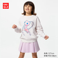 优衣库童装男女童亲子UT Pokémon卫衣长袖宝可梦梦幻款481260 01 乳白色 110