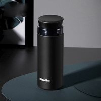 Simita 德国施密特simita保温杯男女316不锈钢水杯时尚潮流泡茶杯子定制印LOGO 黑色 400ml