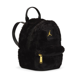 Jordan HV8004-010 毛绒材质 黑金 迷你双肩包