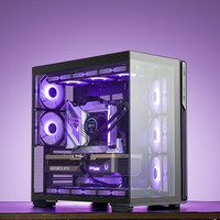 爱国者 星璨 霄 黑色 游戏电脑台式主机箱 AT