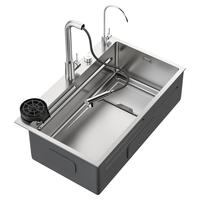 【】watermax厨房集渣水槽加厚大单槽304不锈钢洗碗池SS02