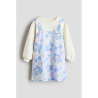 【疯狂动物城联名】HM童装儿童女童裙子朱迪兔印花公主裙1318138 蓝色/疯狂动物城