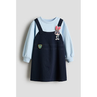 【疯狂动物城联名】HM童装儿童女童裙子朱迪兔印花公主裙1318138 海军蓝/疯狂动物城