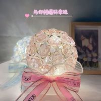 畅印同款玫瑰花小夜灯diy材料简约现代自制手工女友 梦幻粉色玫瑰【全套材料包】
