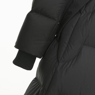 纳纹 【90%白鸭绒】可拆卸连帽中长款斜口袋羽绒服冬季加厚保暖外套