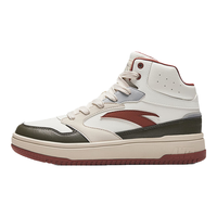 安踏零感高帮板鞋运动鞋男冬潮流舒适厚底耐磨休闲鞋 象牙白/雀茶棕/白垩色-2 41