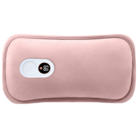 冇力 热水袋 充电暖水袋暖腰暖手宝防爆毛绒暖脚暖宝宝 加长数显款 粉