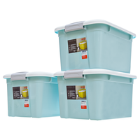 Citylong 禧天龙 塑料收纳箱家用整理箱搬家箱衣物玩具化书籍储物箱 40#蓝 三个装