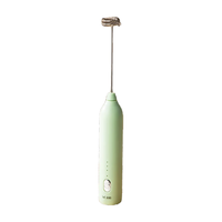 双枪电动打奶泡器 咖啡打泡器 迷你奶泡机 牛奶搅拌器手持无线打发器 清新绿【三档调速*赠充电线】