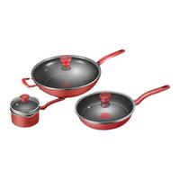 Tefal/特福不粘锅家用炒锅煎锅奶锅组合三件套不挑炉灶套装