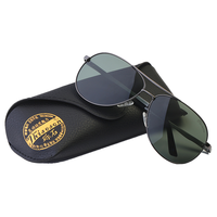 THISESON 砾石 太阳镜男款 纯铝镁蛤蟆眼镜 黑色款-黑绿清透片