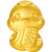 周六福 ZHOU LIU FU 黄金转运珠女款硬金生肖本命年发财蛇宝足金串珠 定价 1.09g