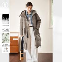 【AN大码系列】2024冬装90白鸭绒中长款连帽女式羽绒服