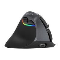 DeLUX 多彩 M618ZD人体工程学鼠标 立式垂直鼠标 可充电无线蓝牙鼠标双模笔记本电脑办公 铁灰左手版