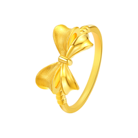中国黄金(CHINA GOLD)在逃公主蝴蝶结黄金戒指女足金求结婚戒圣诞节 在逃公主足金女戒 (13号)